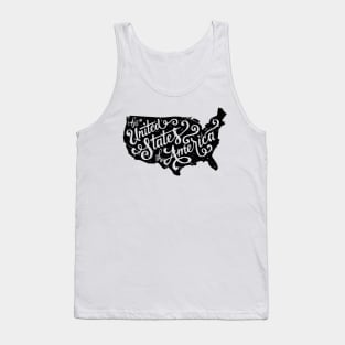 usa map proud independence day by United States of America Tank Top